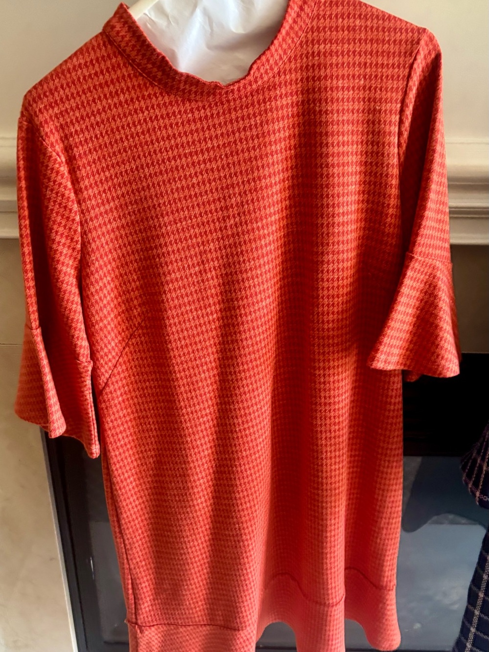 Women's Orange Houndstooth Dress